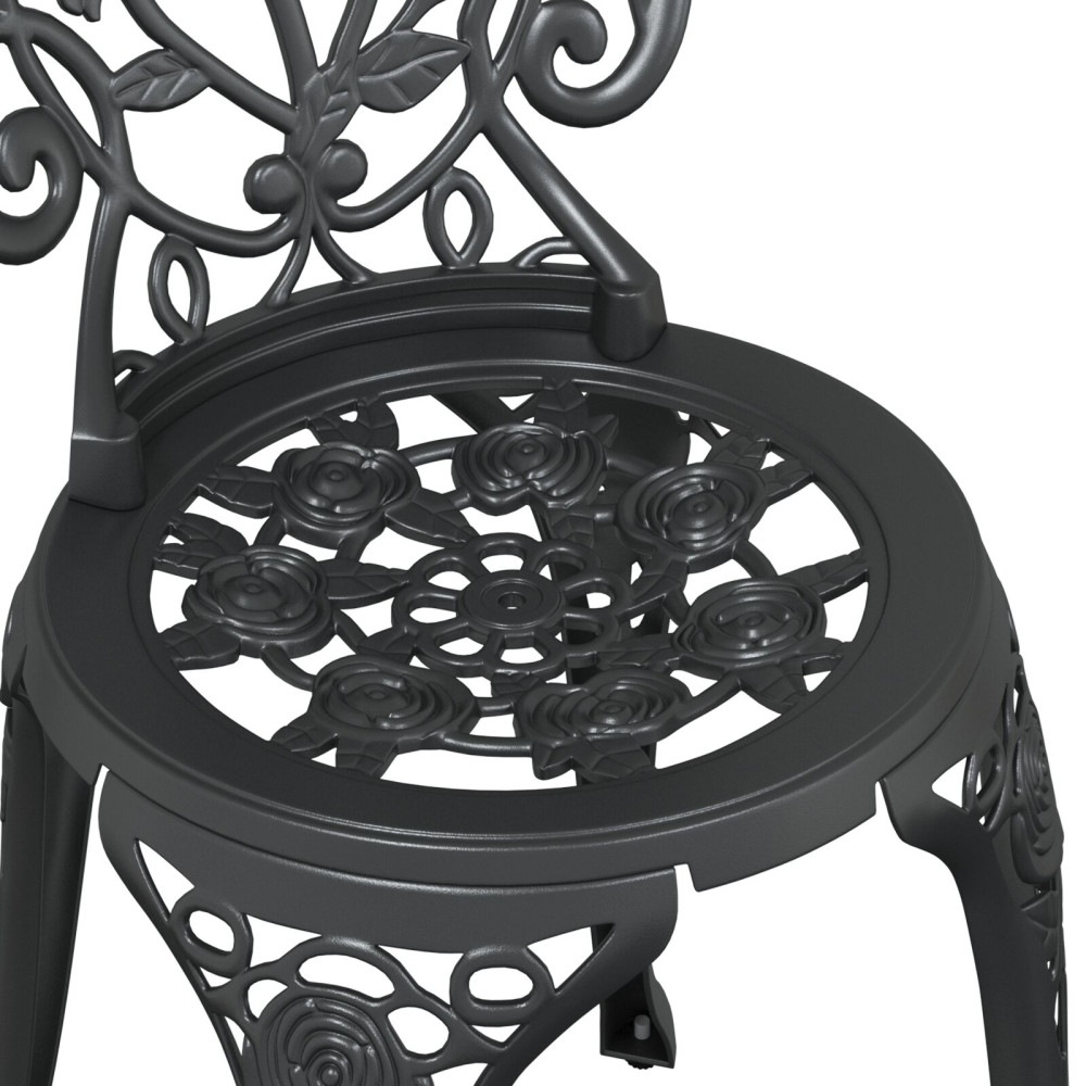 Produktbild för Trädgårds Bistro Set 3 pcs Svart Aluminium