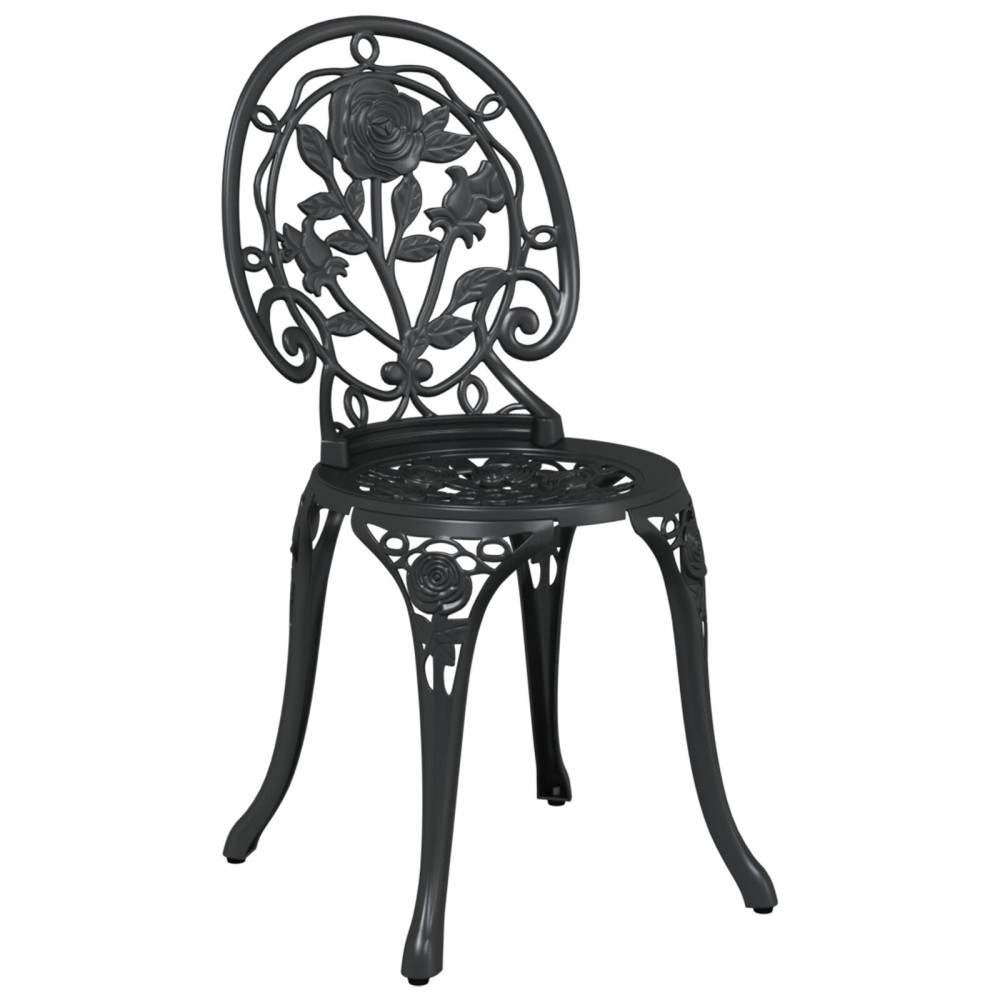 Produktbild för Trädgårds Bistro Set 3 pcs Svart Aluminium