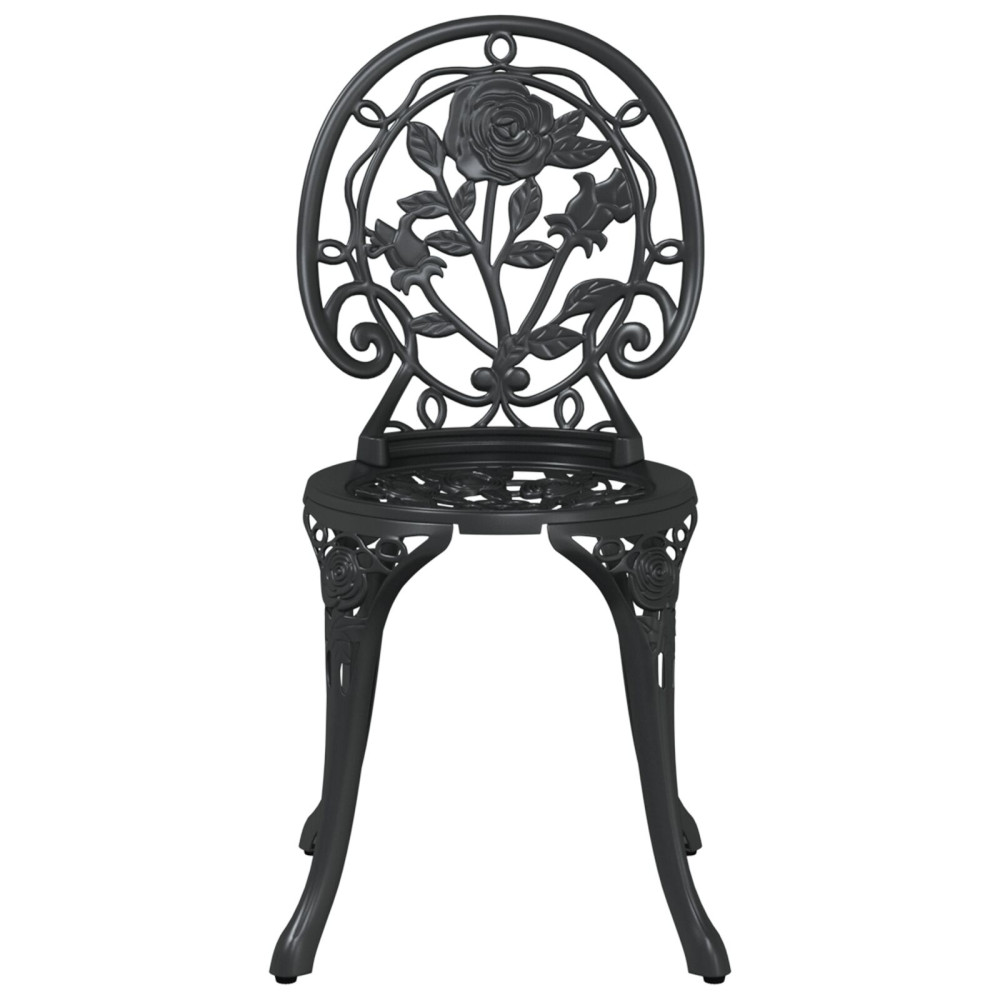 Produktbild för Trädgårds Bistro Set 3 pcs Svart Aluminium