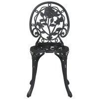 Produktbild för Trädgårds Bistro Set 3 pcs Svart Aluminium