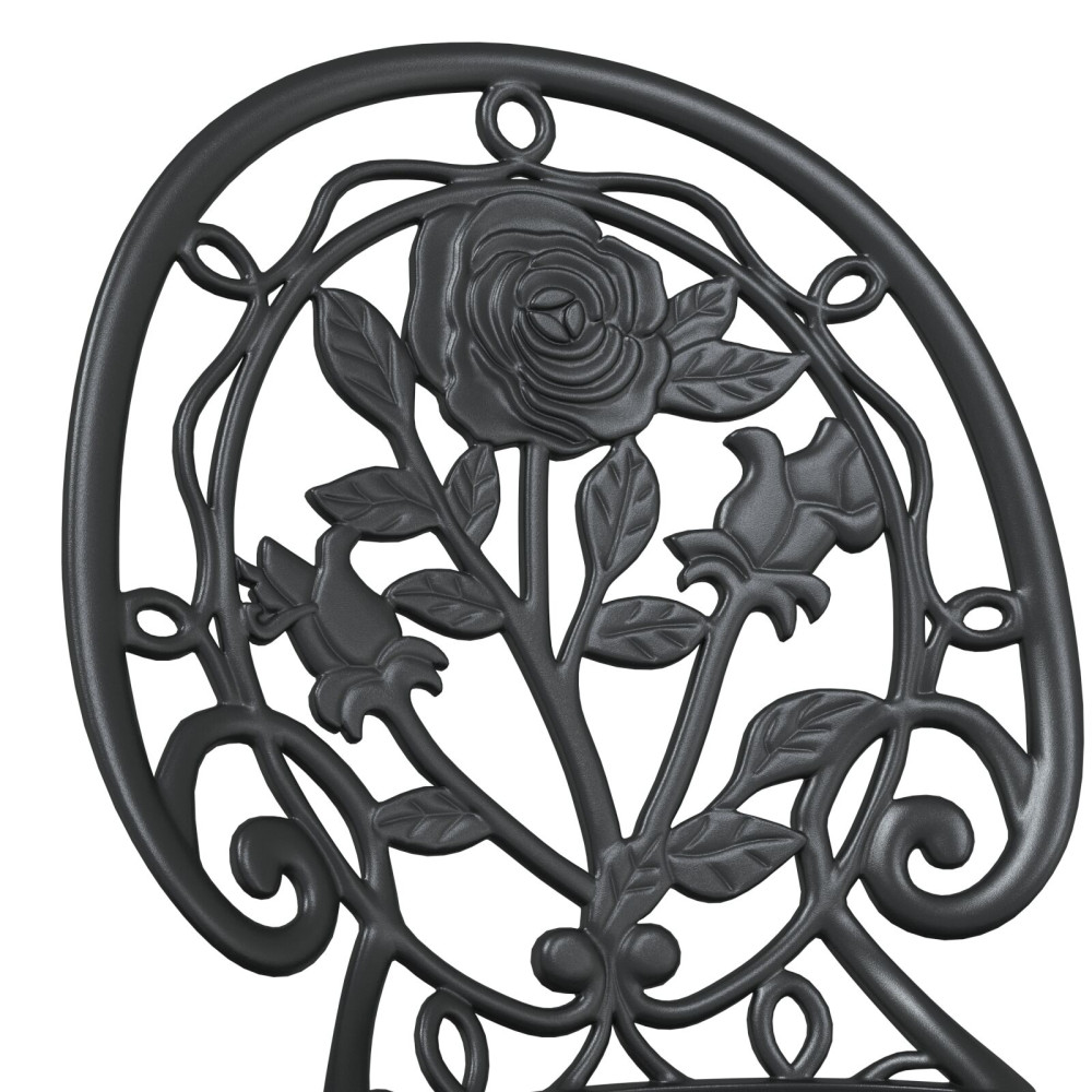 Produktbild för Trädgårds Bistro Set 3 pcs Svart Aluminium