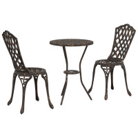 Produktbild för Trädgårds Bistro Set 3 pcs Brons Aluminium