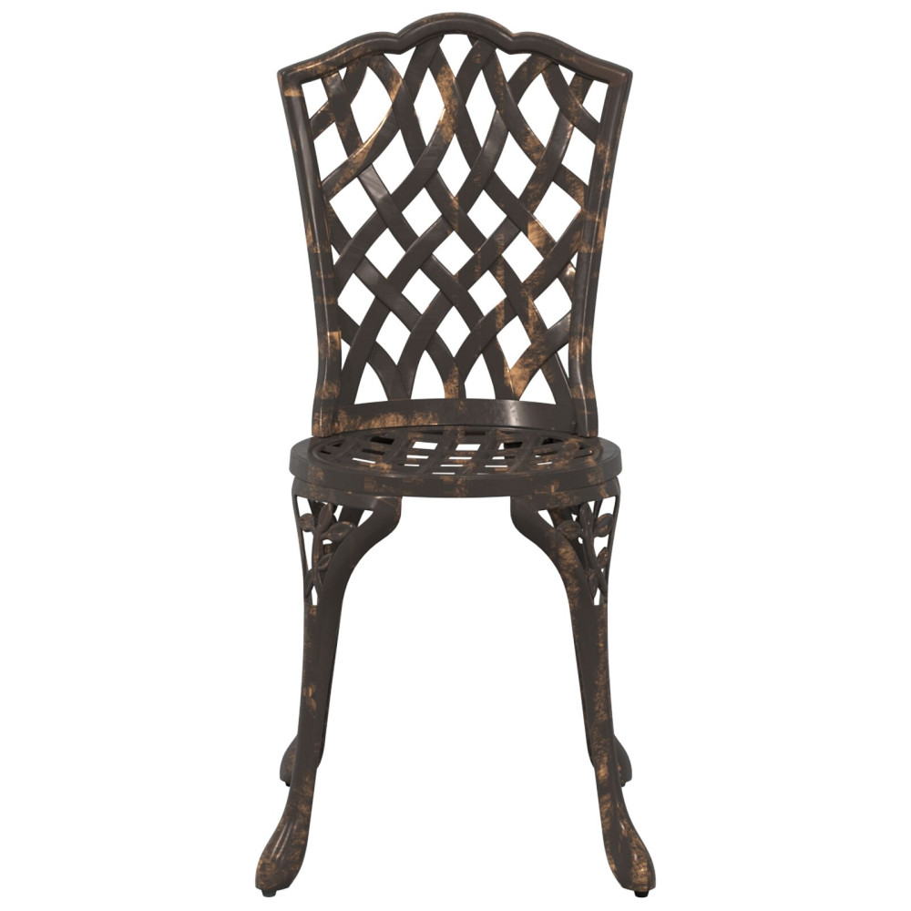 Produktbild för Trädgårds Bistro Set 3 pcs Brons Aluminium