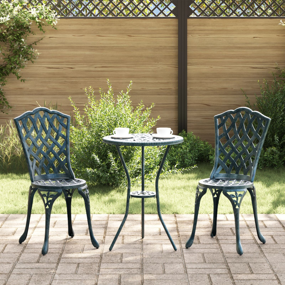 Produktbild för Trädgård Stol 2 pcs Grön 39 x 40 x 87cm Aluminium