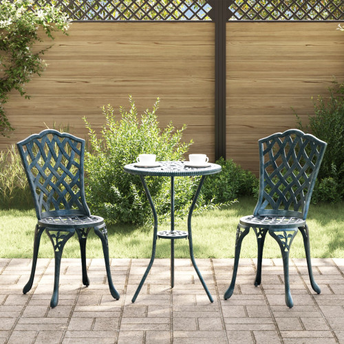 vidaXL Trädgård Stol 2 pcs Grön 39 x 40 x 87cm Aluminium