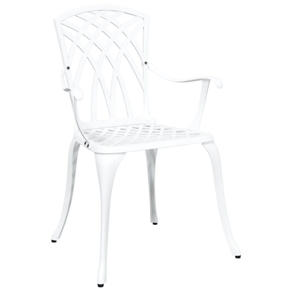 Produktbild för Trädgård Stol 2 pcs Vit 53 x 51 x 88,5cm Aluminium