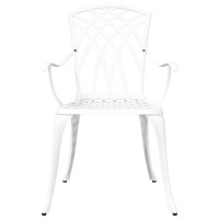 Produktbild för Trädgård Stol 2 pcs Vit 53 x 51 x 88,5cm Aluminium