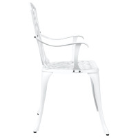 Produktbild för Trädgård Stol 2 pcs Vit 53 x 51 x 88,5cm Aluminium