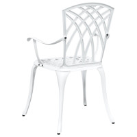 Produktbild för Trädgård Stol 2 pcs Vit 53 x 51 x 88,5cm Aluminium