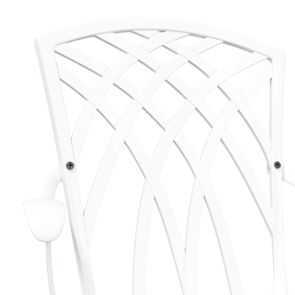 Produktbild för Trädgård Stol 2 pcs Vit 53 x 51 x 88,5cm Aluminium