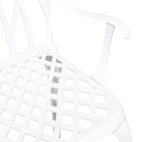 Produktbild för Trädgård Stol 2 pcs Vit 53 x 51 x 88,5cm Aluminium