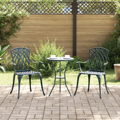 vidaXL Trädgård Stol 2 pcs Grön 53 x 51 x 88,5cm Aluminium