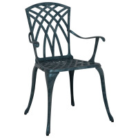 Produktbild för Trädgård Stol 2 pcs Grön 53 x 51 x 88,5cm Aluminium
