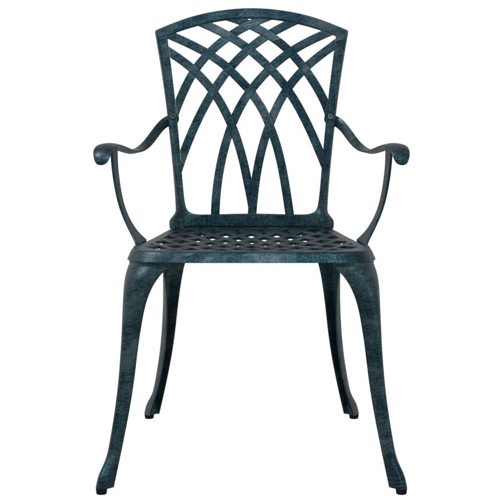 Produktbild för Trädgård Stol 2 pcs Grön 53 x 51 x 88,5cm Aluminium