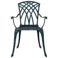 Produktbild för Trädgård Stol 2 pcs Grön 53 x 51 x 88,5cm Aluminium
