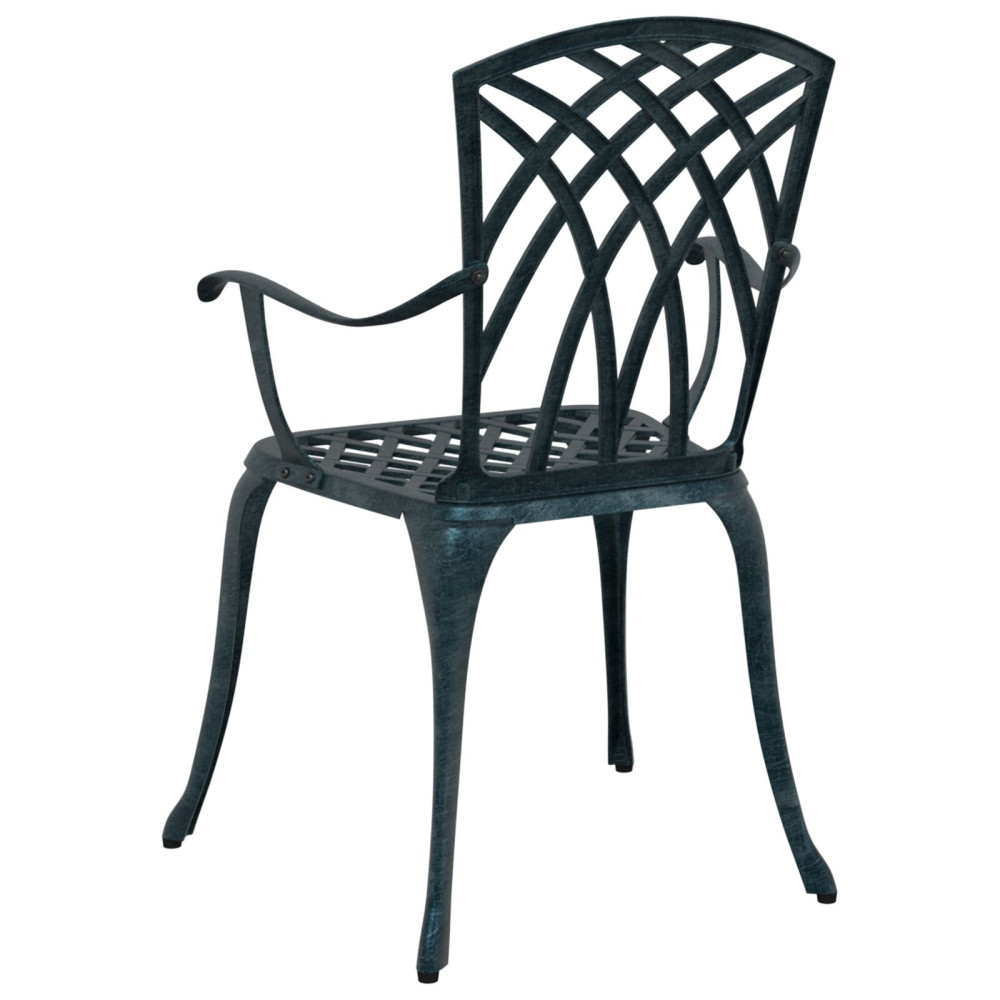 Produktbild för Trädgård Stol 2 pcs Grön 53 x 51 x 88,5cm Aluminium