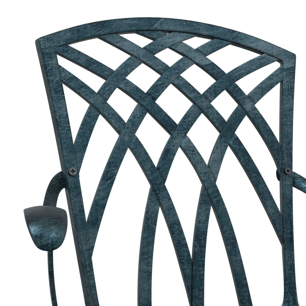Produktbild för Trädgård Stol 2 pcs Grön 53 x 51 x 88,5cm Aluminium