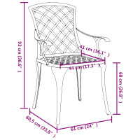 Produktbild för Trädgård Stol 4 pcs Grön 61 x 60,5 x 93cm Aluminium