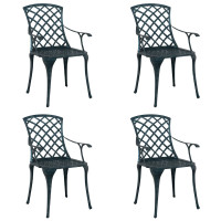 Produktbild för Trädgård Stol 4 pcs Grön 61 x 60,5 x 93cm Aluminium