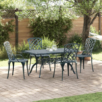 Produktbild för Trädgård Stol 4 pcs Grön 61 x 60,5 x 93cm Aluminium
