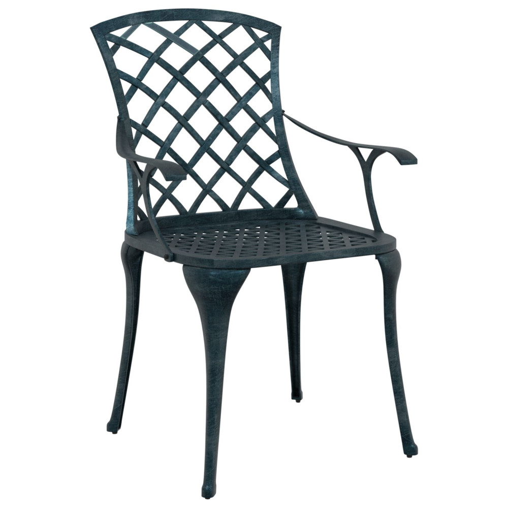 Produktbild för Trädgård Stol 4 pcs Grön 61 x 60,5 x 93cm Aluminium