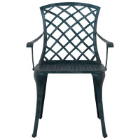 Produktbild för Trädgård Stol 4 pcs Grön 61 x 60,5 x 93cm Aluminium