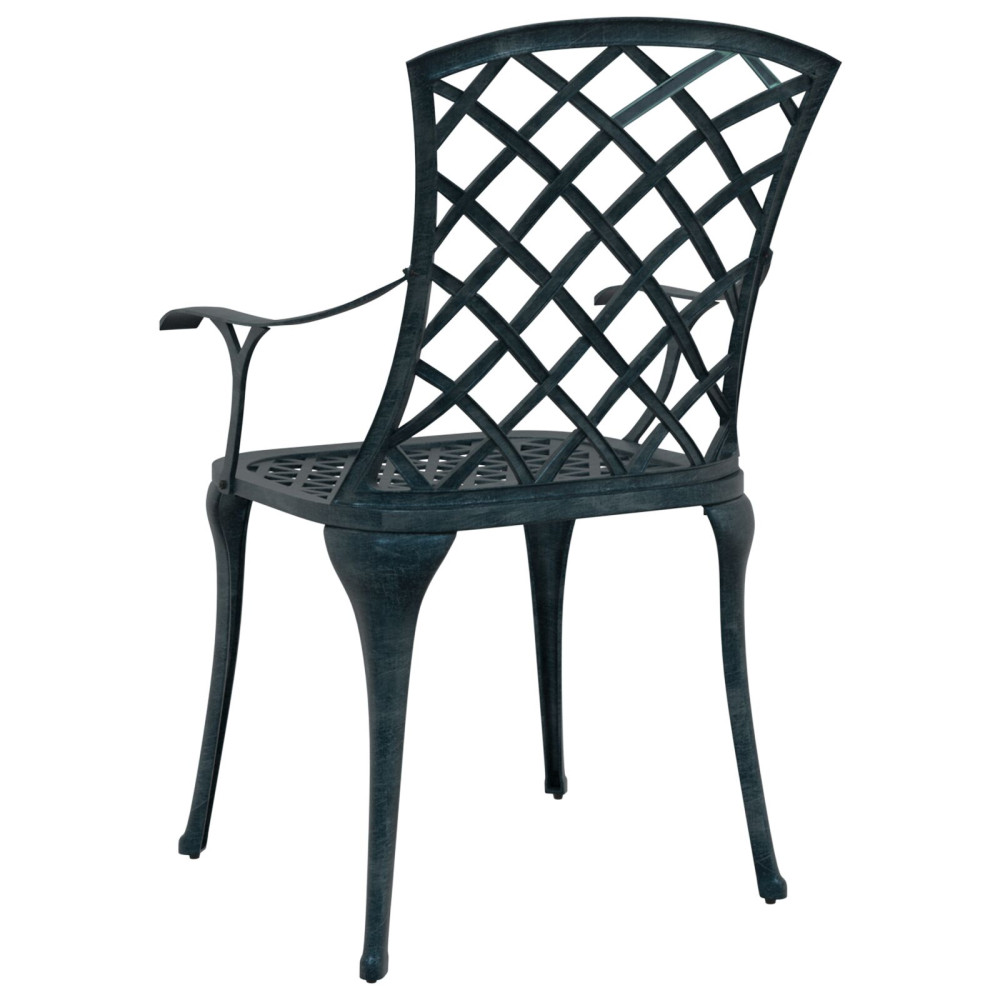 Produktbild för Trädgård Stol 4 pcs Grön 61 x 60,5 x 93cm Aluminium