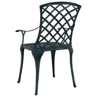 Produktbild för Trädgård Stol 4 pcs Grön 61 x 60,5 x 93cm Aluminium