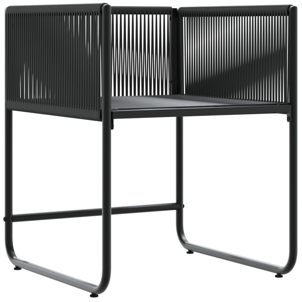 Produktbild för Stol med kudde 4 pcs Svart och Anthracit PE Rattan