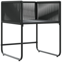 Produktbild för Stol med kudde 4 pcs Svart och Anthracit PE Rattan