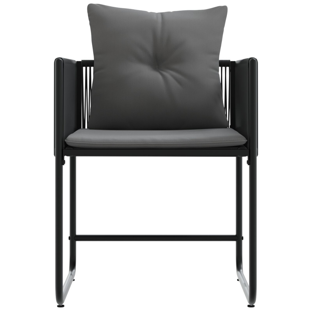 Produktbild för Stol med kudde 4 pcs Svart och Anthracit PE Rattan