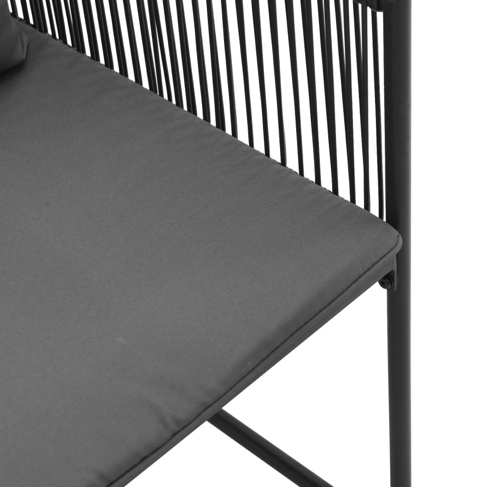 Produktbild för Stol med kudde 4 pcs Svart och Anthracit PE Rattan