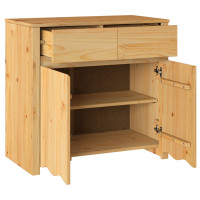 Produktbild för Sideboard med låda Drammen Ek 79 x 43 x 75.5 cm Massivt tallträ