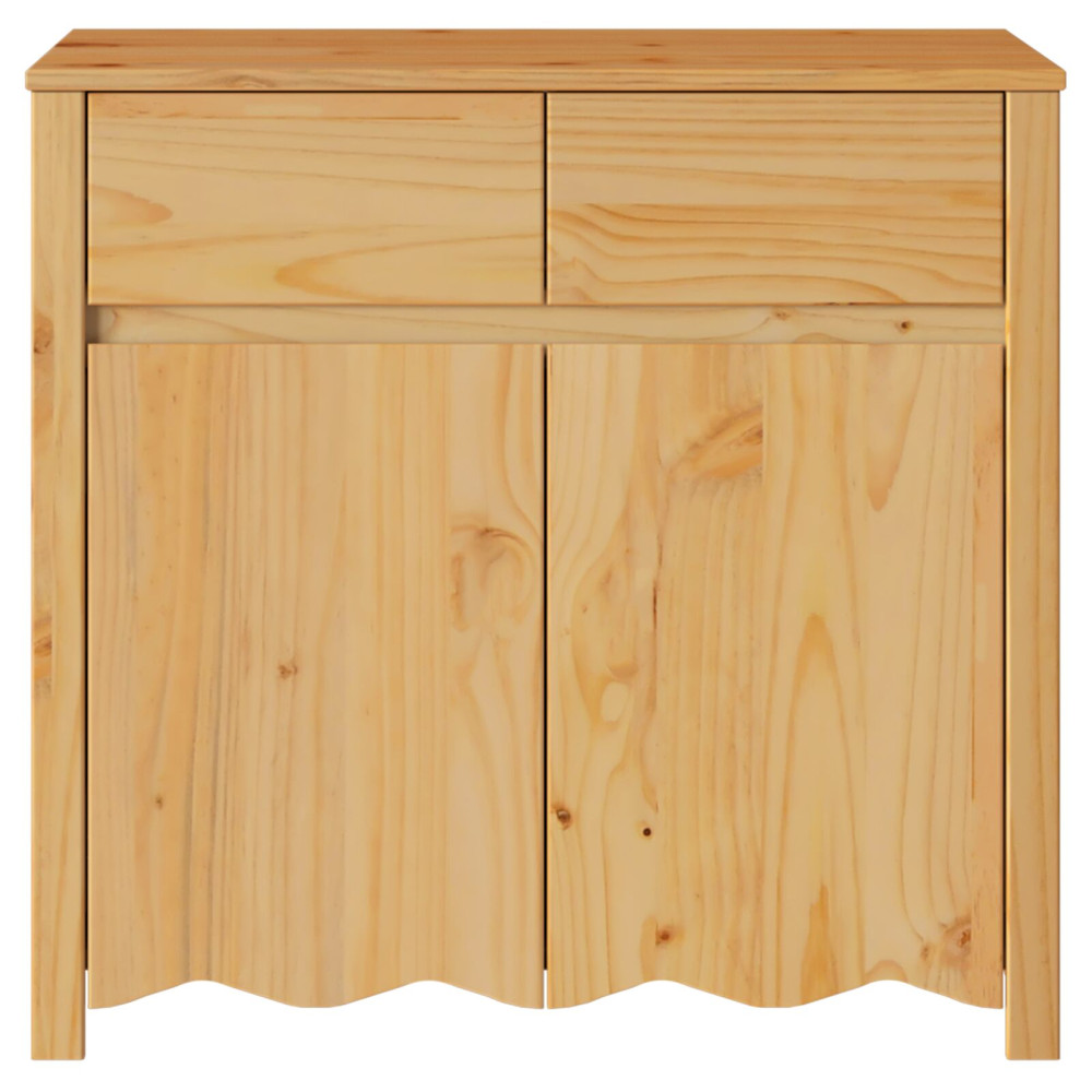 Produktbild för Sideboard med låda Drammen Ek 79 x 43 x 75.5 cm Massivt tallträ