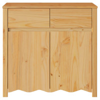 Produktbild för Sideboard med låda Drammen Ek 79 x 43 x 75.5 cm Massivt tallträ