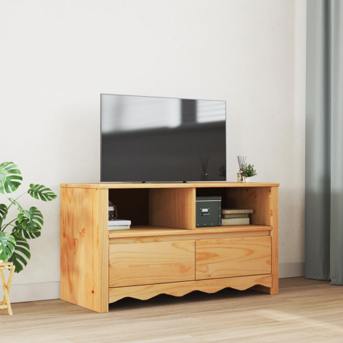 vidaXL TV-skåp med låda Drammen Ek 99 x 43 x 55 cm Massivt tallträ - Tv-Bänkar