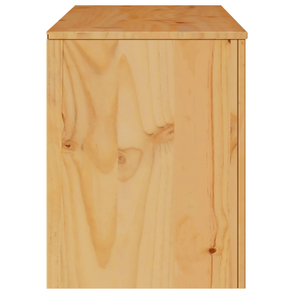 Produktbild för TV-skåp med låda Drammen Ek 99 x 43 x 55 cm Massivt tallträ