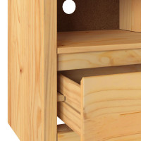 Produktbild för TV-skåp med låda Drammen Ek 99 x 43 x 55 cm Massivt tallträ