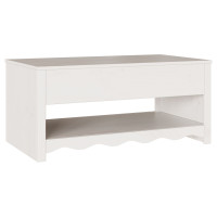 Produktbild för Kaffeebord med låda Drammen Vit 99 x 55 x 45 cm Massiv furu