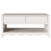 Produktbild för Kaffeebord med låda Drammen Vit 99 x 55 x 45 cm Massiv furu