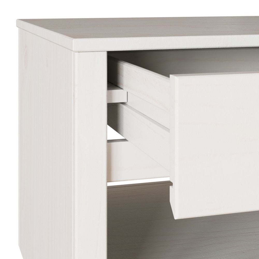 Produktbild för Kaffeebord med låda Drammen Vit 99 x 55 x 45 cm Massiv furu