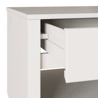 Produktbild för Kaffeebord med låda Drammen Vit 99 x 55 x 45 cm Massiv furu