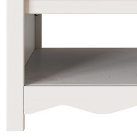 Produktbild för Kaffeebord med låda Drammen Vit 99 x 55 x 45 cm Massiv furu
