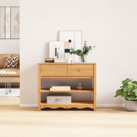 Produktbild för Konsolbord med låda Drammen Ek 89,5 x 37 x 73 cm Massiv furu