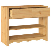 Produktbild för Konsolbord med låda Drammen Ek 89,5 x 37 x 73 cm Massiv furu