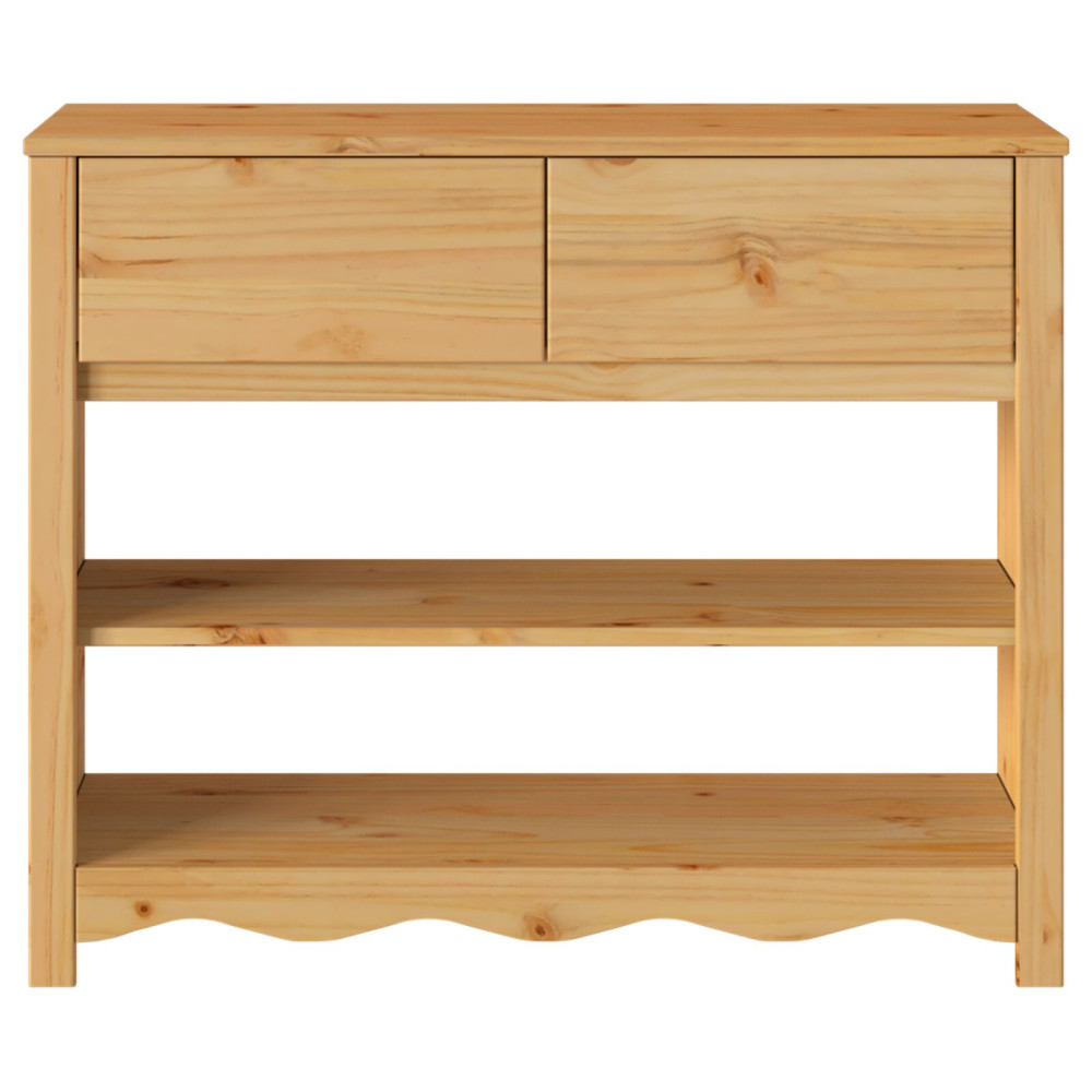 Produktbild för Konsolbord med låda Drammen Ek 89,5 x 37 x 73 cm Massiv furu