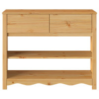 Produktbild för Konsolbord med låda Drammen Ek 89,5 x 37 x 73 cm Massiv furu