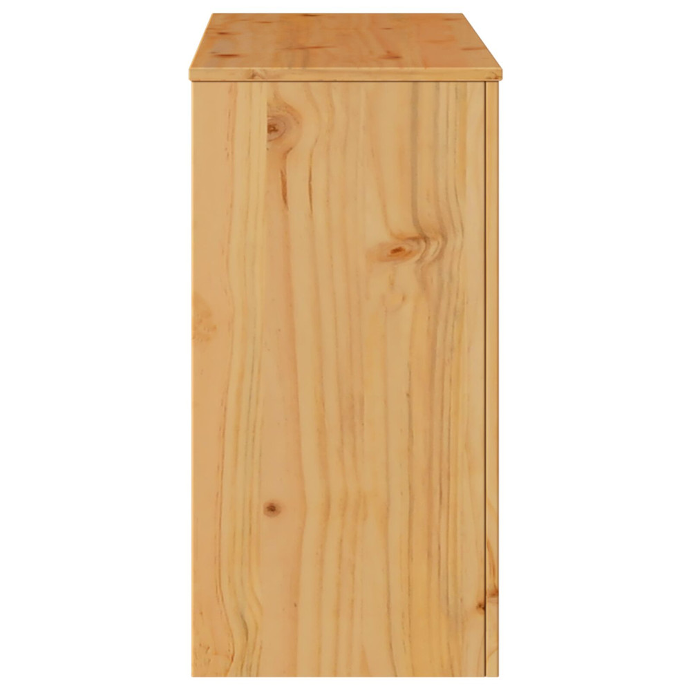 Produktbild för Konsolbord med låda Drammen Ek 89,5 x 37 x 73 cm Massiv furu