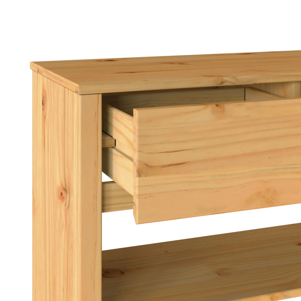 Produktbild för Konsolbord med låda Drammen Ek 89,5 x 37 x 73 cm Massiv furu
