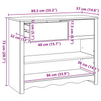Produktbild för Konsolbord med låda Drammen Vit 89,5 x 37 x 73 cm Massiv furu